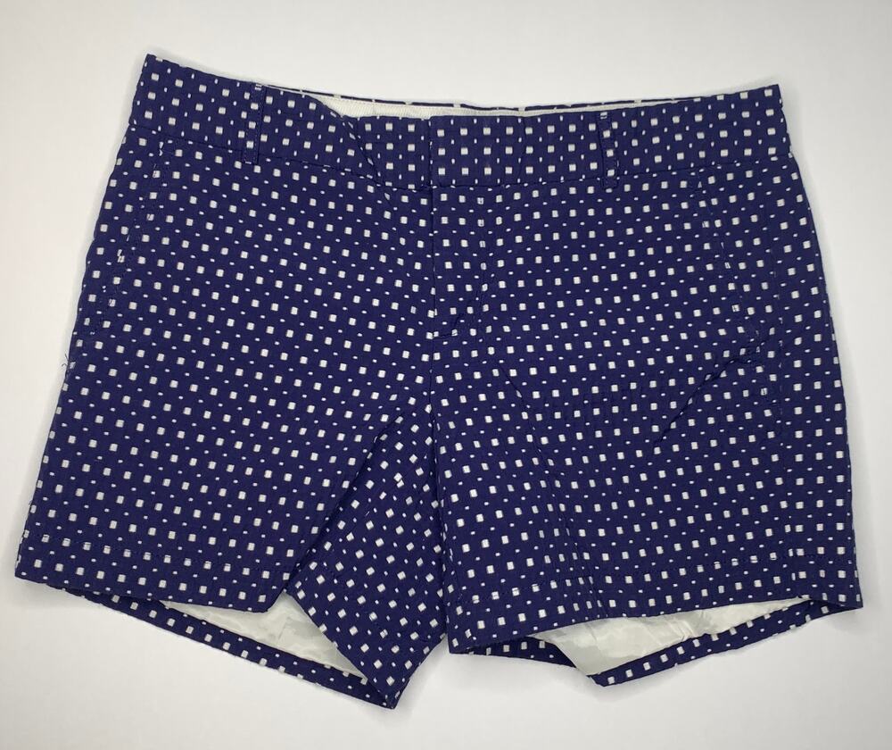 Banana Republic chino shorts navy blue white dot geometric low rise size 4